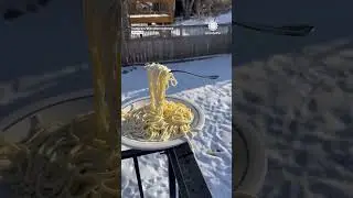 Watch Pasta Freeze Over in Minnesota Subzero Temps!