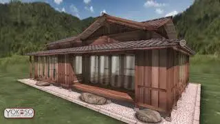Japanese style modular pavilion Furi Damu