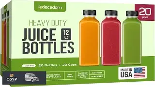 DECADORN 12oz 20pcs Juice Bottles With Caps MADE IN USA Juice