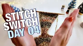 Лицевая гладь против платочной вязки &ndash; шарф &laquo;Рождественская елка&raquo; #vlogmasday4