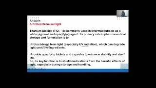 OMAN PHARMACIST RECENT QUESTION DISCUSSION PART 2