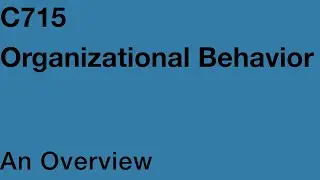 WGU-Organizational Behavior C715