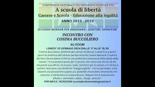 INCONTRO DI FORMAZIONE CON COSIMA BUCCOLIERO 22.1.24
