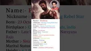 Famous actor (Prabhas) ki biography. 🥰#youtubeshorts #viral #shorts #shortvideo #salaar #prabhas
