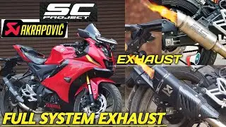 Full System Exhaust Installed AKRAPOVIC | Yamaha R15 V4 ♥️ | SC PROJECT LOUD EXHAUST 😯