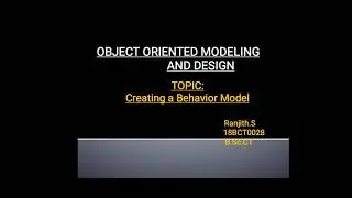 Creating a Behavior Model - OOMD