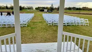 Setting Up 300 White Resin Wedding Chairs | Saskatoon Golf & Country Club | 306 Party Rentals