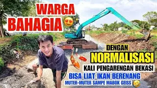 SERU IKAN PADA MABOK KETIKA NORMALISASI KALI PANGARENGAN BEKASI WARGA BAHAGIA GAMPANG DAPAT IKAN