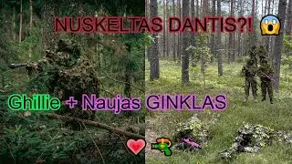 NUSKELTAS DANTIS per LIETŲ?! Naujas GINKLAS + GHILLIE TAPELIUOSE! 💀🌧️#airsoft
