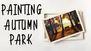 Painting Autumn Park Scene With Acrylic Colors | Art Lapse