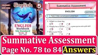 5th standard English workbook term 2 Summative Assessment Page No.78 to 84 l English workbook 2025