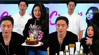 Ce Cindy senang banget di kasih kue dari fans nya 