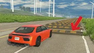 Cars Vs 99 Speed Bumps Crashes #1 - BeamNG Drive | CRASHhub