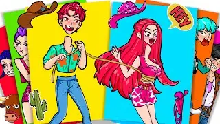 [Paper DIY] Cowboy Love Story HUNTRIX MIRA x SAJA BOYS ABBY | Sticker Book
