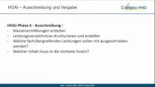HOAI Phase 6 + 7 Ausschreibung und Vergabe