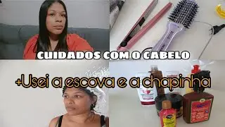 TENTANDO CUIDAR DO MEU CABELO +USEI A ESCOVA E A CHAPINHA 💝 SANDRA GUSMÃO 