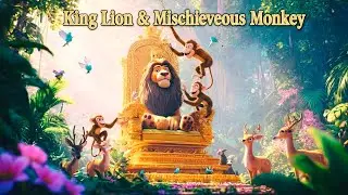&ldquo;King Lion & Mischievous Monkey 🦁🐒 | Funny 3D Cartoon Story for Kids | jungle | animal cartoon''