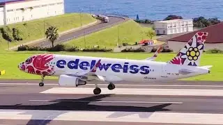 BEAUTIFUL EDELWEISS AIRBUS A320-214 HELP ALLIANCE LIVERY at MADEIRA AIRPORT (FNC || LPMA)
