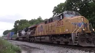 UNION PACIFIC UP GE C45ACCTE Southbound Intermodal Container on the Norfolk Southern Line