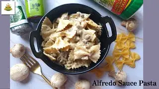 Alfredo Sauce Pasta|Farfalle  with Mushroom and Parmesan|Quick nd Easy Recipe of Pasta