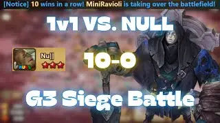 1v1 Time! All 10 Attacks into Null! Top G3 Siege - Apocalypse vs. Null vs. Gambit | Summoners War