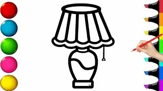 Lamp Light Drawing,Painting and Coloring for Kids & Toddlers|How to Draw a Lamp