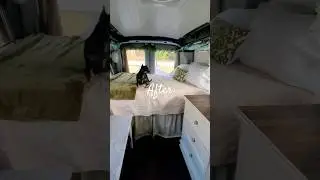 Before and After cleaning the van #vanlife #campervan #selfbuild #solofemalevanlife