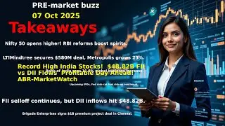 🔥Record High India Stocks! 🚀$48.82B FII vs DII Flows 🚀Profitable Day Ahead! 🏠ABR-MarketWatch