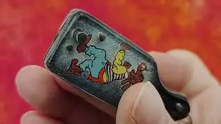 VINTAGE RUSSIAN HANDMADE CHARACTURE MINI AUTOMATIC KNIFE