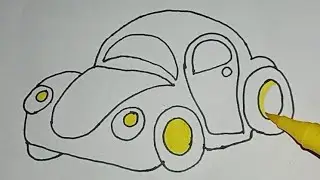 How to draw car🚗 cartoon drawing for Kid's video viral #art #artist #artwork #painting #artist #reel