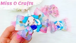 Mermaid Hair Bow // How To Make Hair Bows With Cricut // DIY Hair Bow || Miss O Crafts