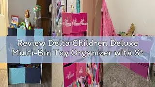 Review Delta Children Deluxe Multi-Bin Toy Organizer with Storage Bins, White/Pink Bins