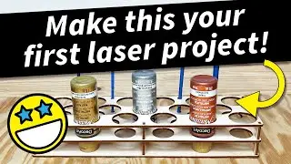 Awesome and Easy First DIY Laser Project - Wood and Acrylic Paint Organizer - Design File Available