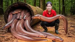 365 Days of Harvesting Eel Python Hybrid & Go to Market Sell | How To Catfish & Eel Trap in Swamp