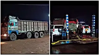 Night shut Truck Loaded with vashel on river sides