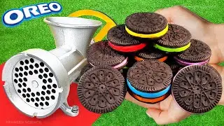 EXPERIMENT RAINBOW HUGE OREO COOKIE VS MEAT GRINDER