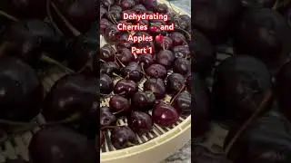 DIY Mom Dehydrating Cherries 🍒 and Apples 🍎 🍏 -#apples #cherries #dried fruits