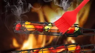 OLOEY Portable BBQ Grilling Basket Stainless Steel Nonstick Barbecue Grill Basket