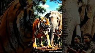 This Tiger&rsquo;s Roar Saved His Best Friend 🐅🐘 | #ai #tiger #elephant  #saveelephant