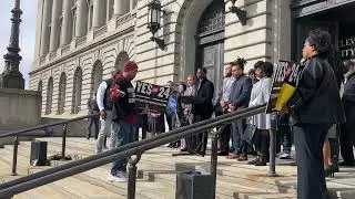 Issue 24 backers interrupt Mayor Justin Bibb's press conference