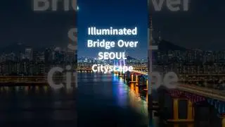 Urban Glow | Illuminated Bridge Over Cityscape🚌🌃 #NightCityscape#IlluminatedBridge#AIGenerated