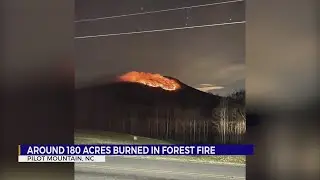 Fire crews battling forest fire in North Carolina