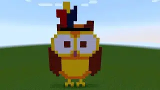 How To Build a Thanksgiving Girl PILGRIM OWL Pixel Art In Minecraft