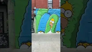 HILARIOUS SIMPSONS MURAL 😆 #graffiti #streetart #shorts