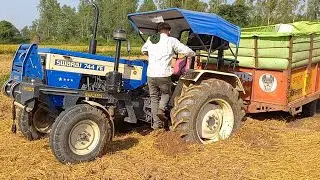 40कुंटल मुंजी भरके फस गया पप्पू उड़गी घुग्गी पाडलो धनियां Swaraj 744 on load rise troli