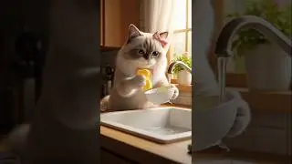 A cat is making steamed buns filled with vegetable noodles 🥟🐱#cat #catcooking #Shorts