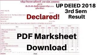 UP BTC DElEd 2018 3rd Semester Result 2021