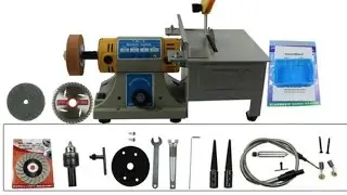 Gem Jewelry Rock Bench Polishing Grinding Machine Multifunctional Bench Lathe Polisher 350W 10000RPM