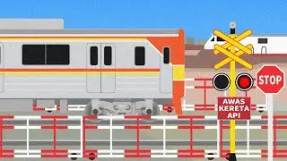 ふみきり | インドネシアの電車アニメ kereta api dan perlintasan rel kereta api