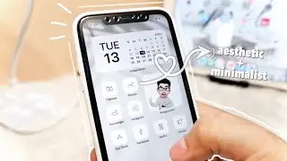 *iOS 14* minimalist + clean + aesthetic home screen setup ☁️